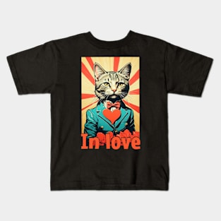 cat in love Kids T-Shirt